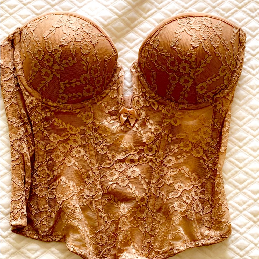 Va Bien Bra/ Wedding Dresses Bra/ LOW PLUNGE LACE BUSTIER/ Size USA 34 C